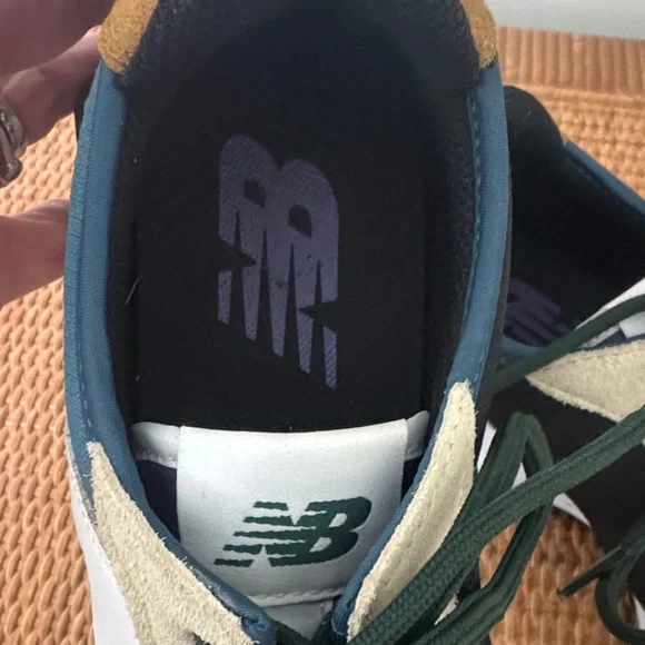 New Balance Men's Sneakers in Black, White, Tan, and Teal - Picture 2 of 3